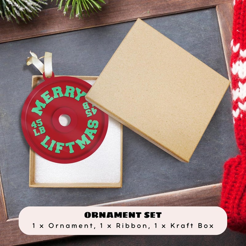 MAPDTWO Weight Lifting Ornament - Weightlifting Ornaments for Christmas Tree - Weightlifting Gifts for Men, Male, Weightlifters - Weight Loss Lifter Gifts - 2 Layered Acrylic Christmas Ornament 2025 - Image 3